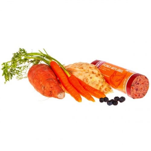 Feines Geflügel mit Karotten, Süßkartoffel und Kamille 200g